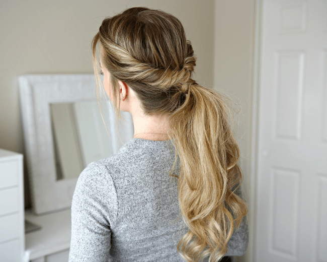 low ponytail with twist